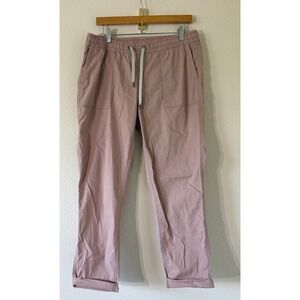 Vuori Vintage Ripstop Pant VW450 Mauve Pink Elastic Waist Tapered Leg Womens M